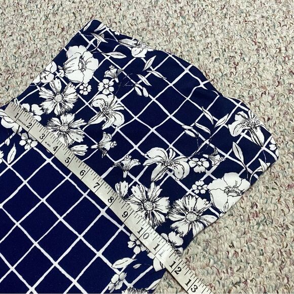 Express Womens Floral Grid Strapless Bodycon Midi Dress Size 2 - Picture 4 of 8